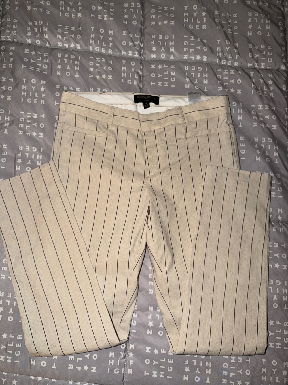 Banana Republic Cream Pinstripe Pants